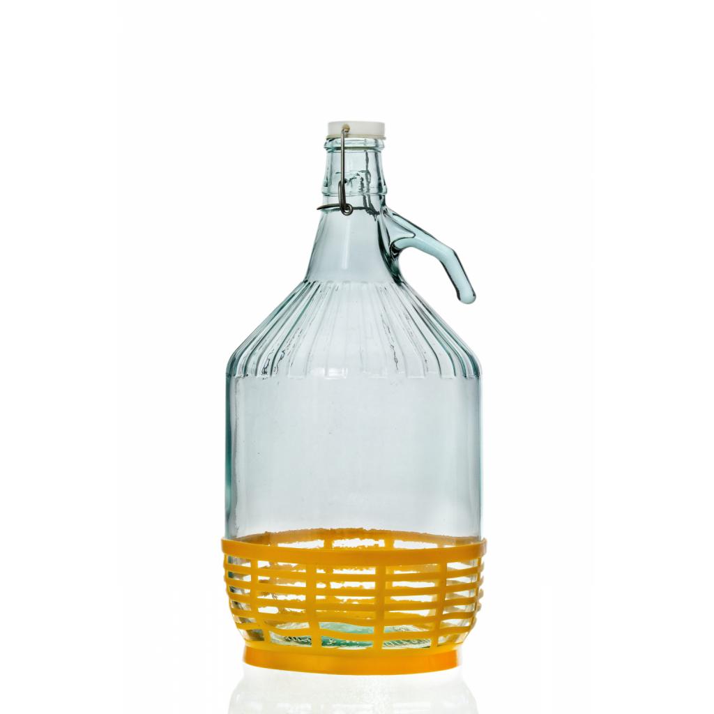 Stekleni baloni z široko in ozko odprtino - Balon + rumeni podstavek ( mehanski zamašek ) Stekleni baloni z široko in ozko odprtino - Balon + rumeni podstavek ( mehanski zamašek )