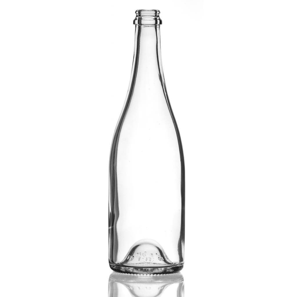 Wine bottles - Champange transparent glass bottle; cork stopper