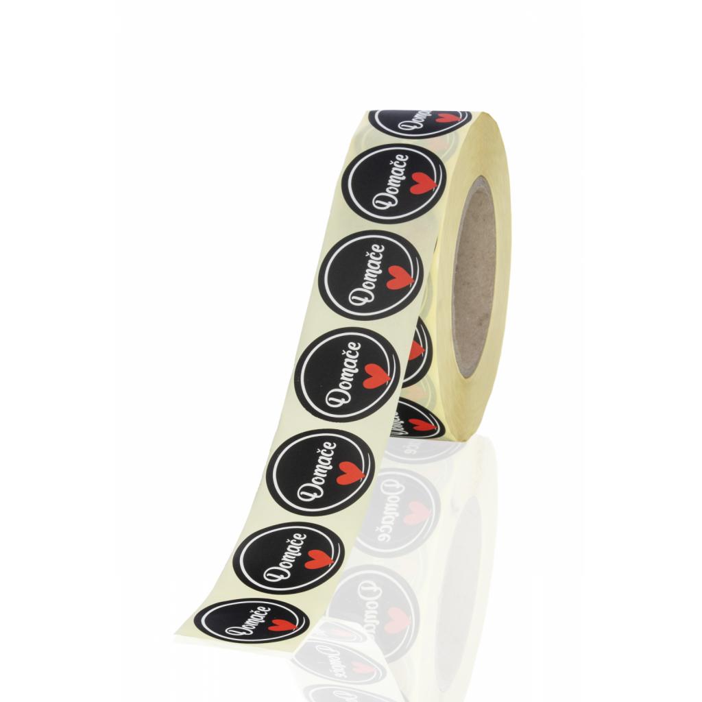 Etiketten / Anhänger - Etiketten „Domače“ (Herz-Motiv / rund)