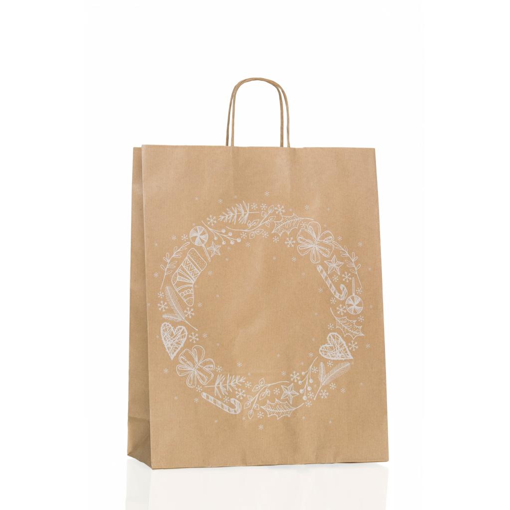 Papirnate darilne vrečke - Vrečka Božični Venček