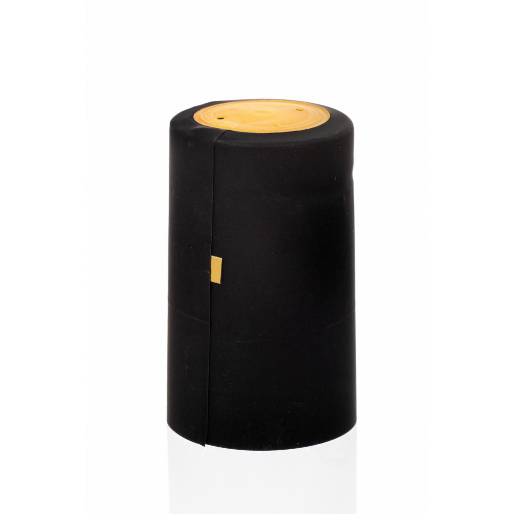 PVC caps - PVC cap black + gold circle large