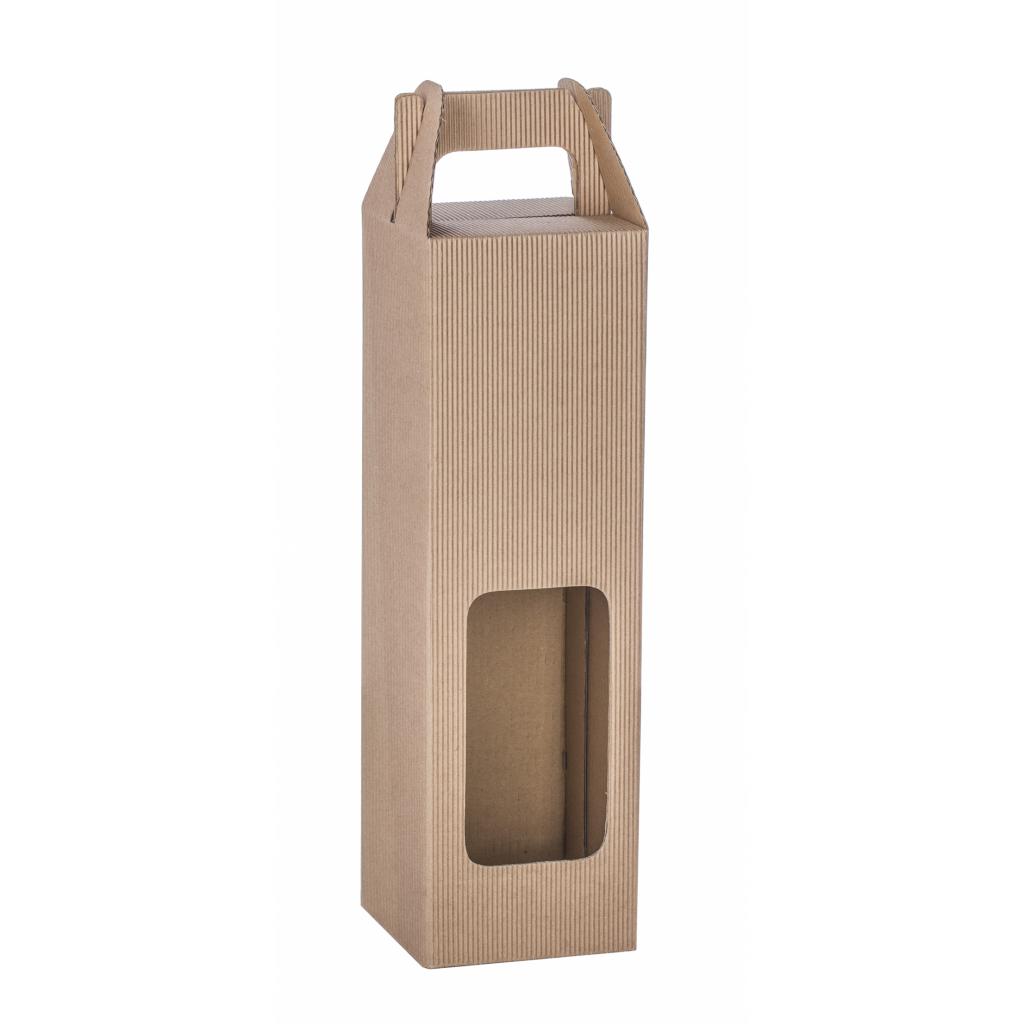 Corrugated, cardboard packaging - Corrugated packaging for Marasca bottle with a carrier