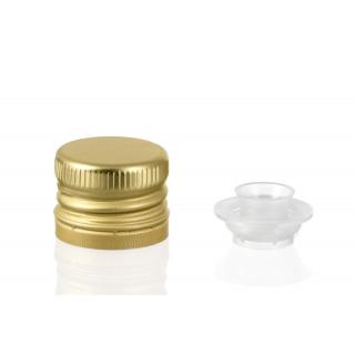 Na navoj, kronski, mehanski zamaški - Zamašek aluminjasti + vložek z navojem zlati