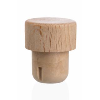 Cork, synthetic stoppers - Synthetic stopper + wooden cap