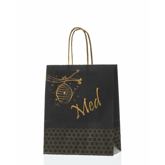 Za čebelarje - Papirnata vrečka črna+satje