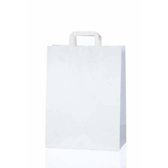 Papirnate darilne vrečke - Vrečka ( raven ročaj ) bela Papirnate darilne vrečke - Vrečka ( raven ročaj ) bela