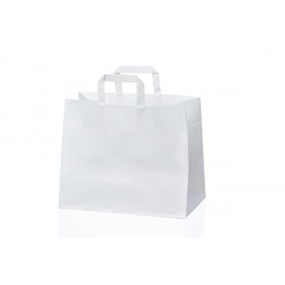 Papirnate darilne vrečke - Vrečka Snack ( raven ročaj ) bela Papirnate darilne vrečke - Vrečka Snack ( raven ročaj ) bela
