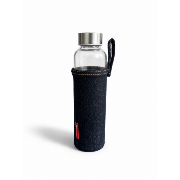 Table accessories - Water bottle 0.5L in a denim sleeve